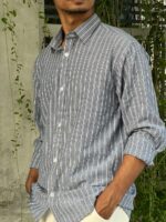 Gray and White step shirt