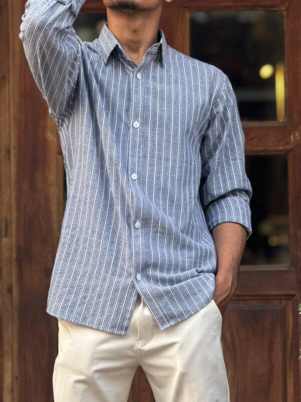Gray and White step shirt